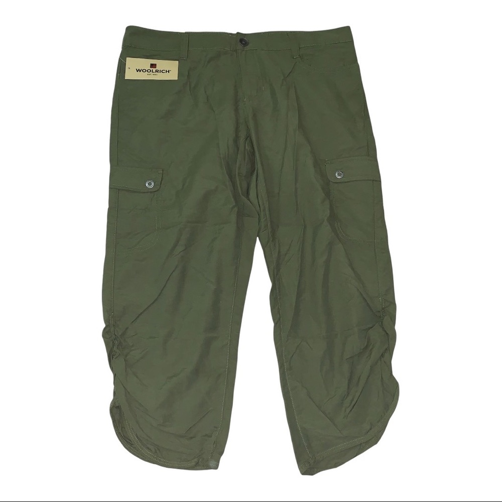 🦋Woolrich Army Green Cypress Ruched Capri Hiking Pants Size 6
